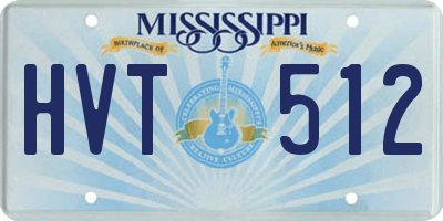 MS license plate HVT512