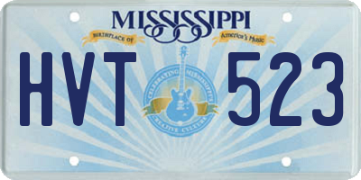 MS license plate HVT523
