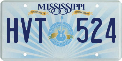 MS license plate HVT524