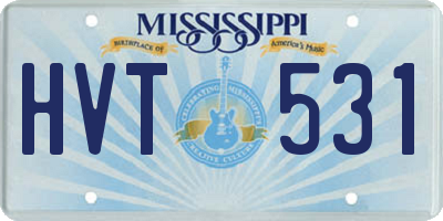MS license plate HVT531