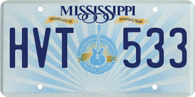 MS license plate HVT533