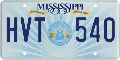 MS license plate HVT540