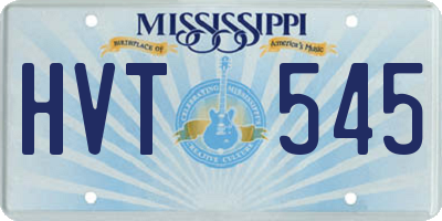MS license plate HVT545