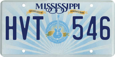 MS license plate HVT546