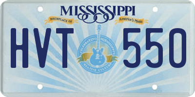 MS license plate HVT550