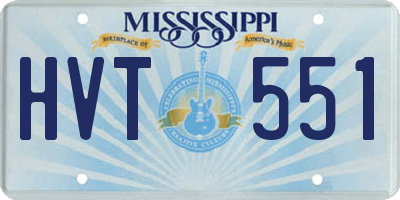 MS license plate HVT551