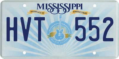 MS license plate HVT552