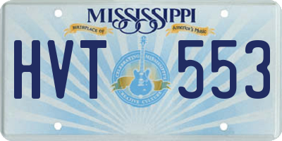 MS license plate HVT553