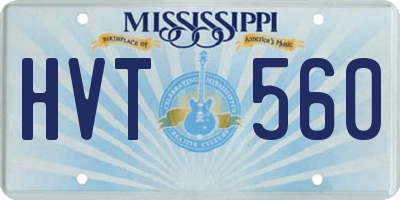 MS license plate HVT560