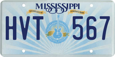 MS license plate HVT567