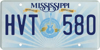 MS license plate HVT580