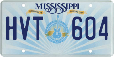 MS license plate HVT604