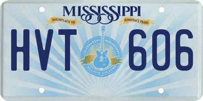 MS license plate HVT606