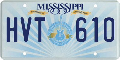 MS license plate HVT610