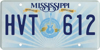 MS license plate HVT612