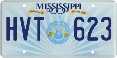 MS license plate HVT623