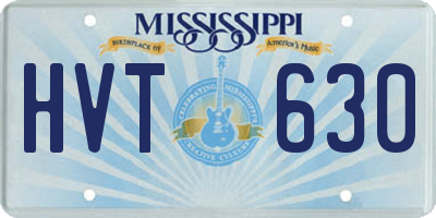 MS license plate HVT630