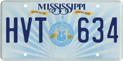 MS license plate HVT634