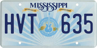 MS license plate HVT635