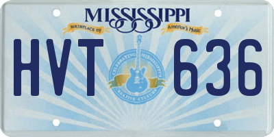 MS license plate HVT636