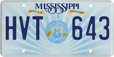 MS license plate HVT643