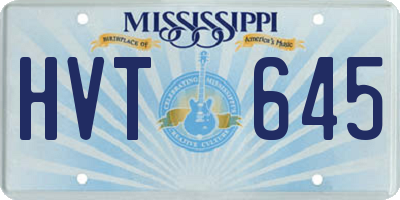 MS license plate HVT645