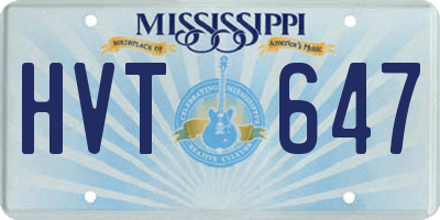 MS license plate HVT647