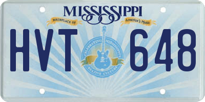 MS license plate HVT648