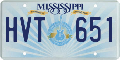 MS license plate HVT651