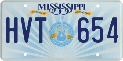 MS license plate HVT654