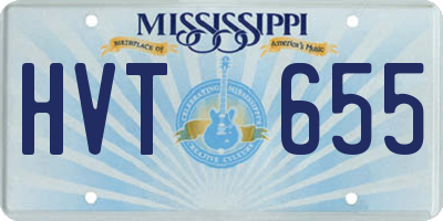 MS license plate HVT655