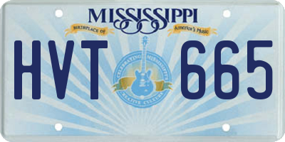 MS license plate HVT665