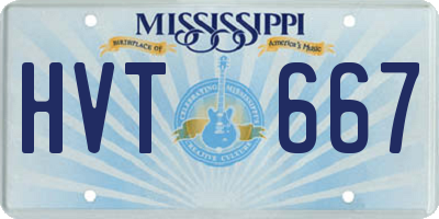 MS license plate HVT667