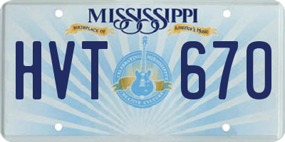 MS license plate HVT670