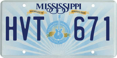 MS license plate HVT671