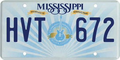 MS license plate HVT672