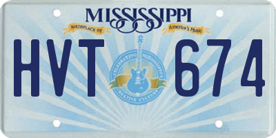 MS license plate HVT674