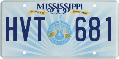 MS license plate HVT681
