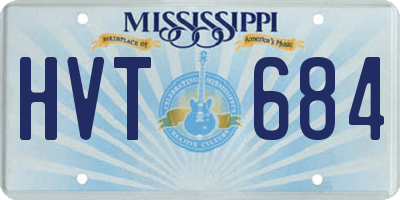 MS license plate HVT684