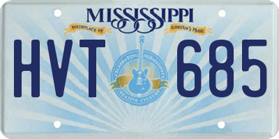 MS license plate HVT685