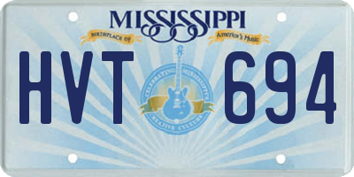 MS license plate HVT694