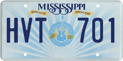 MS license plate HVT701