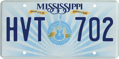 MS license plate HVT702