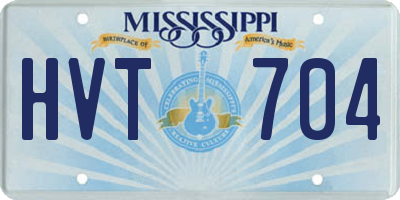 MS license plate HVT704