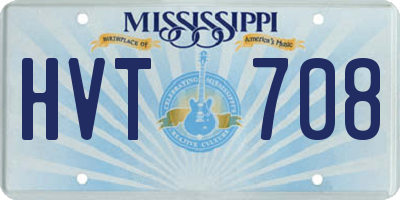 MS license plate HVT708