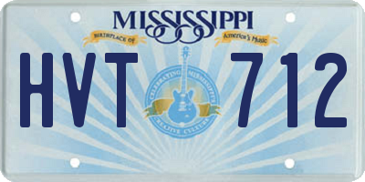 MS license plate HVT712