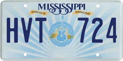 MS license plate HVT724