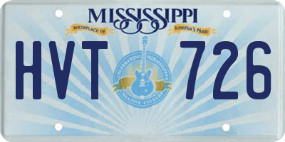 MS license plate HVT726