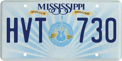 MS license plate HVT730