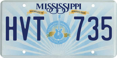 MS license plate HVT735